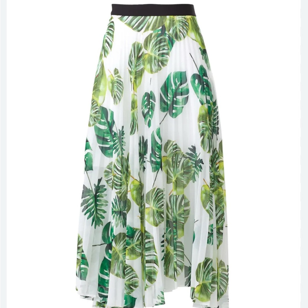 Delfi Collective Clara Tropical Leaf Print Women's Skirt Size Medium